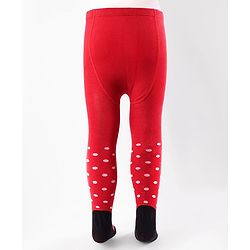 Cute Walk by Babyhug Disney Knit Antibacterial Wash Tights with Minnie Mouse Design - Red