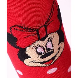 Cute Walk by Babyhug Disney Knit Antibacterial Wash Tights with Minnie Mouse Design - Red
