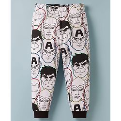 Babyhug Marvel Single Jersey Knit Full Sleeves Co-ords T-Shirt & Pajama Night Suit with Avengers Graphic - Multicolor