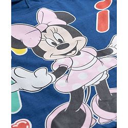 Babyhug Disney Single Jersey Knit Full Sleeves Co-ords T-Shirt & Pajama Night Suit with Minnie Mouse Graphic - Blue
