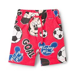 Babyhug Disney Single Jersey Knit Half Sleeves Co-ords T-Shirt & Shorts Night Suit with Mickey Mouse Graphic - Red