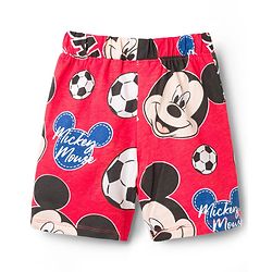 Babyhug Disney Single Jersey Knit Half Sleeves Co-ords T-Shirt & Shorts Night Suit with Mickey Mouse Graphic - Red