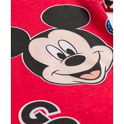 Babyhug Disney Single Jersey Knit Half Sleeves Co-ords T-Shirt & Shorts Night Suit with Mickey Mouse Graphic - Red