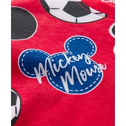Babyhug Disney Single Jersey Knit Half Sleeves Co-ords T-Shirt & Shorts Night Suit with Mickey Mouse Graphic - Red