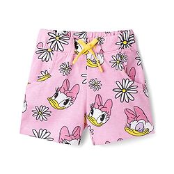 Babyhug Disney Single Jersey Knit Half Sleeves Co-ords T-Shirt & Shorts Night Suit with Daisy Duck Graphic - Pink