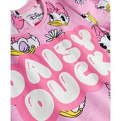 Babyhug Disney Single Jersey Knit Half Sleeves Co-ords T-Shirt & Shorts Night Suit with Daisy Duck Graphic - Pink