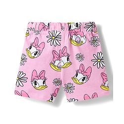Babyhug Disney Single Jersey Knit Half Sleeves Co-ords T-Shirt & Shorts Night Suit with Daisy Duck Graphic - Pink
