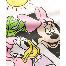Babyhug Disney Single Jersey Knit Frill Sleeves T-Shirt with Minnie Mouse Graphics - White