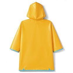 Babyhug Full Sleeves Hooded Raincoat with Smiley Print & Pocket Detailing - Yellow