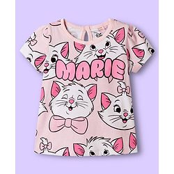 Babyhug Disney Knit Half Sleeves T-Shirts with Disney Character Graphic Pack of 2 - Light Blue & Pink