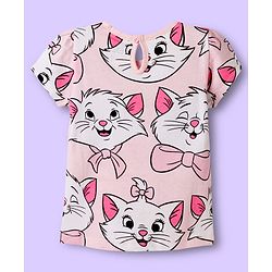 Babyhug Disney Knit Half Sleeves T-Shirts with Disney Character Graphic Pack of 2 - Light Blue & Pink