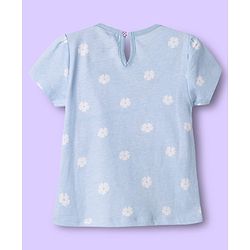 Babyhug Disney Knit Half Sleeves T-Shirts with Disney Character Graphic Pack of 2 - Light Blue & Pink