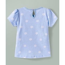 Babyhug Disney Knit Half Sleeves T-Shirts with Disney Character Graphic Pack of 2 - Light Blue & Pink