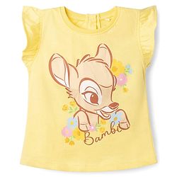 Babyhug Disney Single Jersey Knit Frill Sleeves T-Shirt with Bambi Graphic Pack of 2 - Multicolor