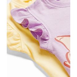 Babyhug Disney Single Jersey Knit Frill Sleeves T-Shirt with Bambi Graphic Pack of 2 - Multicolor