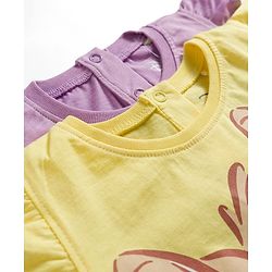 Babyhug Disney Single Jersey Knit Frill Sleeves T-Shirt with Bambi Graphic Pack of 2 - Multicolor
