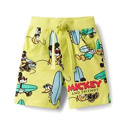 Babyhug Disney Single Jersey Knit Half Sleeves Shirt & Shorts Co-ord Set With Mickey Mouse Graphics - Multicolor