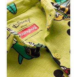 Babyhug Disney Single Jersey Knit Half Sleeves Shirt & Shorts Co-ord Set With Mickey Mouse Graphics - Multicolor