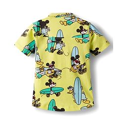 Babyhug Disney Single Jersey Knit Half Sleeves Shirt & Shorts Co-ord Set With Mickey Mouse Graphics - Multicolor
