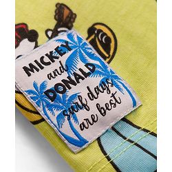 Babyhug Disney Single Jersey Knit Half Sleeves Shirt & Shorts Co-ord Set With Mickey Mouse Graphics - Multicolor