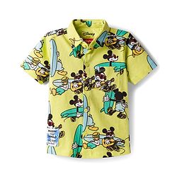 Babyhug Disney Single Jersey Knit Half Sleeves Shirt & Shorts Co-ord Set With Mickey Mouse Graphics - Multicolor