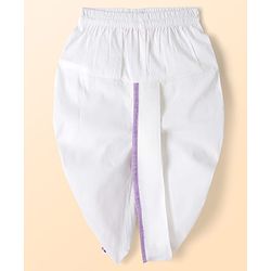 Babyhug Woven Full Sleeves Kurta Dhoti Set with Schiffli Detailing - Lavender