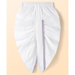 Babyhug Woven Full Sleeves Kurta Dhoti Set with Schiffli Detailing - Lavender