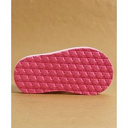 Cute Walk by Babyhug Back Strap Flip Flop With Hearts Print - Pink & White