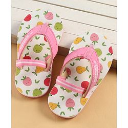 Cute Walk by Babyhug Back Strap Tropical Theme Printed Flip Flops - Pink
