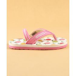 Cute Walk by Babyhug Back Strap Tropical Theme Printed Flip Flops - Pink