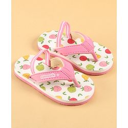 Cute Walk by Babyhug Back Strap Tropical Theme Printed Flip Flops - Pink