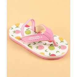 Cute Walk by Babyhug Back Strap Tropical Theme Printed Flip Flops - Pink