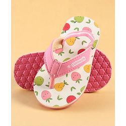 Cute Walk by Babyhug Back Strap Tropical Theme Printed Flip Flops - Pink