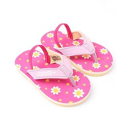 Cute Walk by Babyhug Floral Printed Flip Flops with Back Strap - Pink