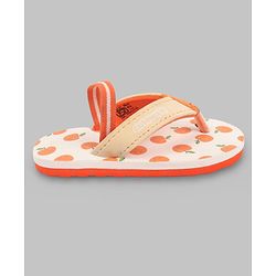 Cute Walk by Babyhug Back Strap Apple Printed Flip Flops - Orange
