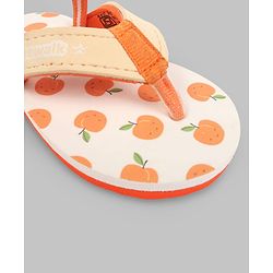 Cute Walk by Babyhug Back Strap Apple Printed Flip Flops - Orange