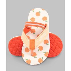 Cute Walk by Babyhug Back Strap Apple Printed Flip Flops - Orange