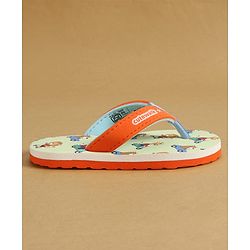 Cute Walk by Babyhug Back Strap Animal & Vehicles Printed Flip Flops - Orange
