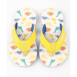 Cute Walk by Babyhug Dino Printed Slip On Flip Flops -Yellow