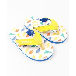 Cute Walk by Babyhug Dino Printed Slip On Flip Flops -Yellow