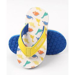 Cute Walk by Babyhug Dino Printed Slip On Flip Flops -Yellow