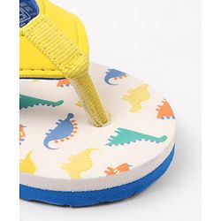 Cute Walk by Babyhug Dino Printed Slip On Flip Flops -Yellow