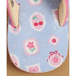 Cute Walk by Babyhug Slip On  Flip Flops with Berry & Floral Print - Pink & Blue