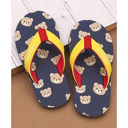 Cute Walk by Babyhug Bear Printed Slip On Flip Flops -Navy