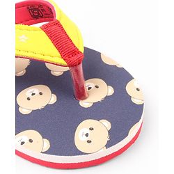 Cute Walk by Babyhug Bear Printed Slip On Flip Flops -Navy
