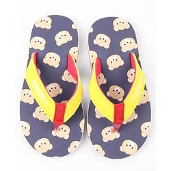 Cute Walk by Babyhug Bear Printed Slip On Flip Flops -Navy