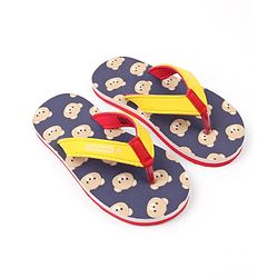 Cute Walk by Babyhug Bear Printed Slip On Flip Flops -Navy