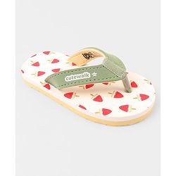 Cute Walk by Babyhug Ice Cream Printed Slip On Flip Flops -Light Green