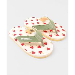 Cute Walk by Babyhug Ice Cream Printed Slip On Flip Flops -Light Green