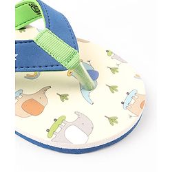 Cute Walk by Babyhug Elephant Printed Slip On Flip Flops -Blue